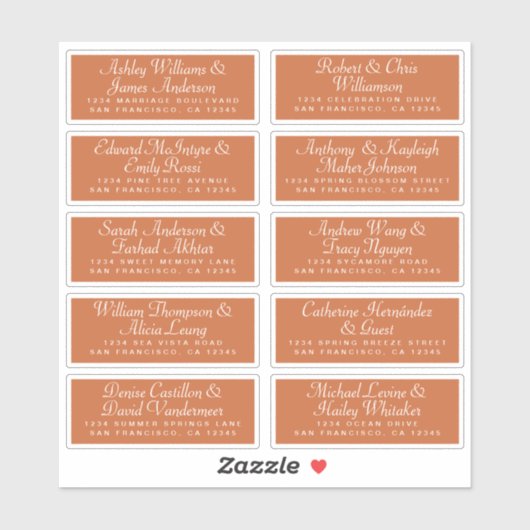 Calligraphy Guest Address Labels ORDER 6" oder 8"! (Blatt)