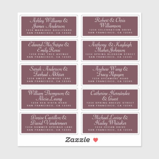 Calligraphy Guest Address Labels ORDER 6" oder 8"! (Blatt)