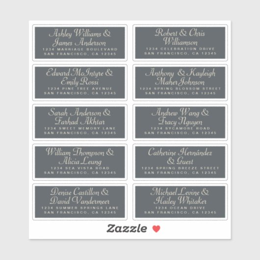 Calligraphy Guest Address Labels ORDER 6" oder 8"! (Blatt)