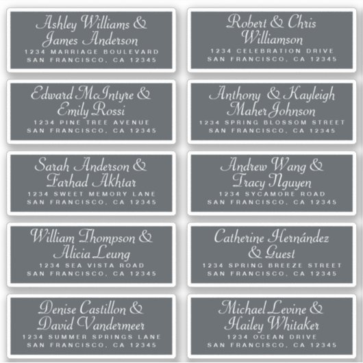Calligraphy Guest Address Labels ORDER 6" oder 8"! (Vorderseite)