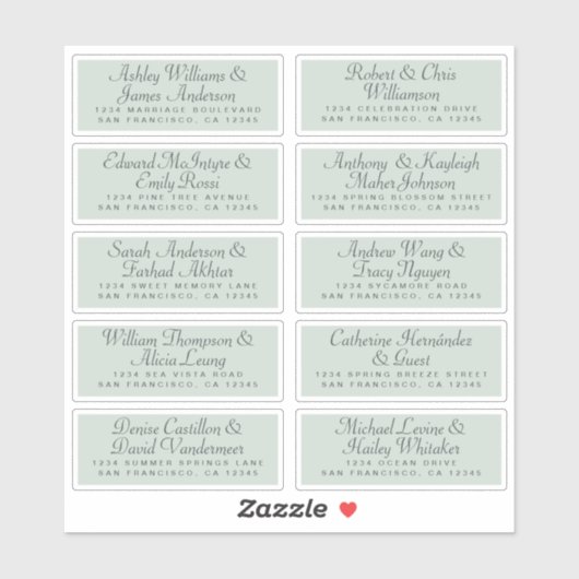 Calligraphy Guest Address Labels ORDER 6" oder 8"! (Blatt)