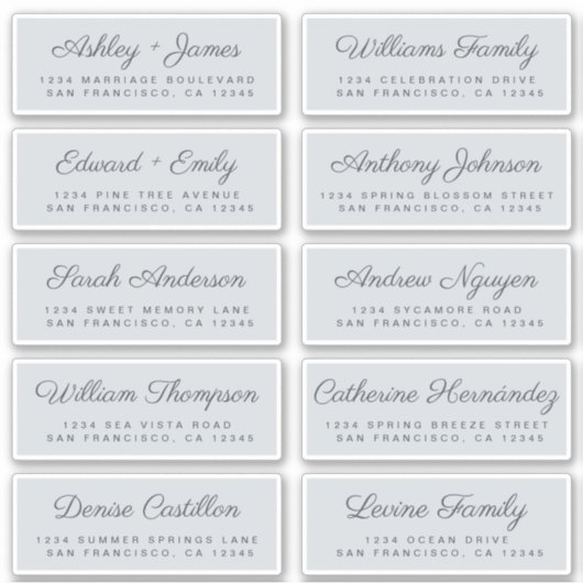 Calligraphy Guest Address Labels ORDER 6" oder 8"! (Vorderseite)
