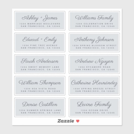 Calligraphy Guest Address Labels ORDER 6" oder 8"! (Blatt)