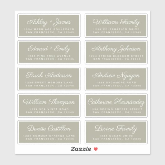 Calligraphy Guest Address Labels ORDER 6" oder 8"! (Blatt)
