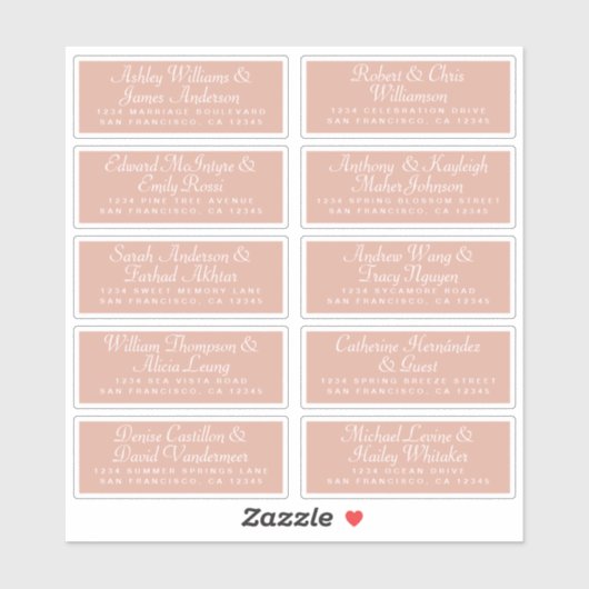 Calligraphy Guest Address Labels ORDER 6" oder 8"! (Blatt)