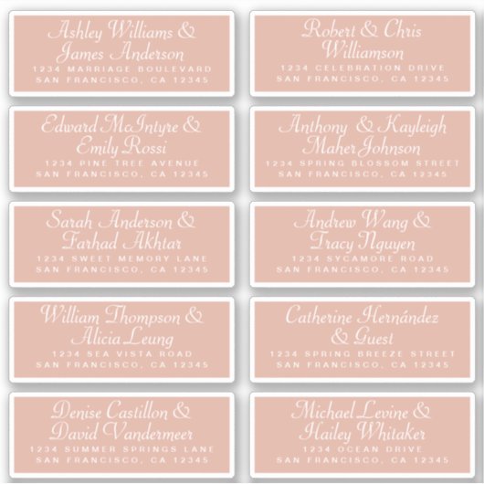 Calligraphy Guest Address Labels ORDER 6" oder 8"! (Vorderseite)