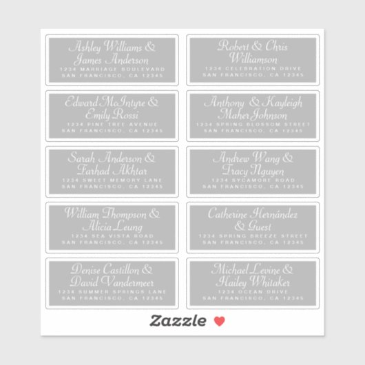 Calligraphy Guest Address Labels ORDER 6" oder 8"! (Blatt)