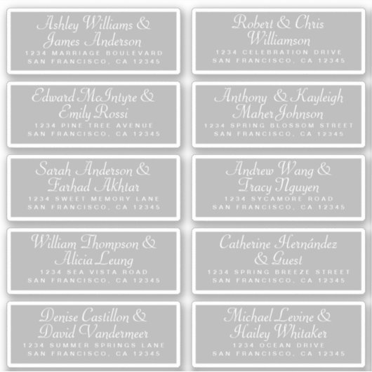 Calligraphy Guest Address Labels ORDER 6" oder 8"! (Vorderseite)
