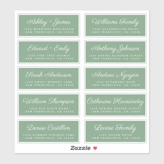 Calligraphy Guest Address Labels ORDER 6" oder 8"! (Blatt)