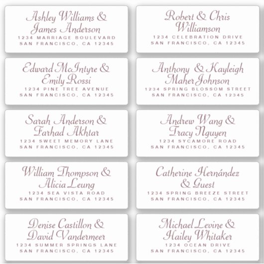 Calligraphy Guest Address Labels ORDER 6" oder 8"! (Vorderseite)