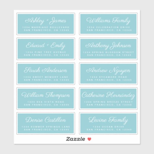 Calligraphy Guest Address Labels ORDER 6" oder 8"! (Blatt)