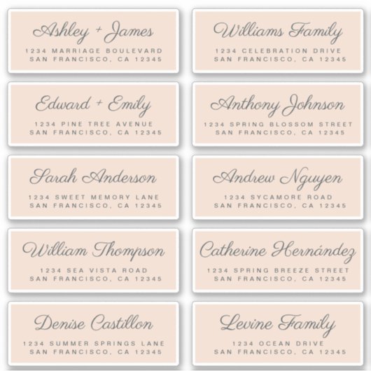 Calligraphy Guest Address Labels ORDER 6" oder 8"! (Vorderseite)