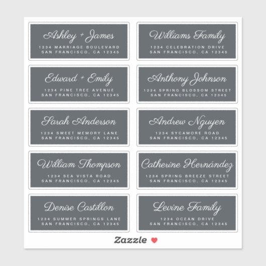 Calligraphy Guest Address Labels ORDER 6" oder 8"! (Blatt)