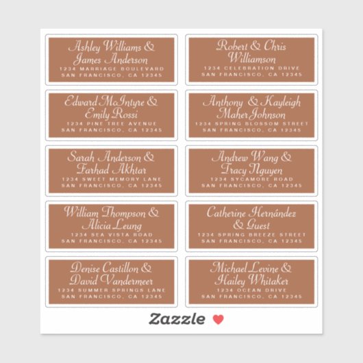 Calligraphy Guest Address Labels ORDER 6" oder 8"! (Blatt)