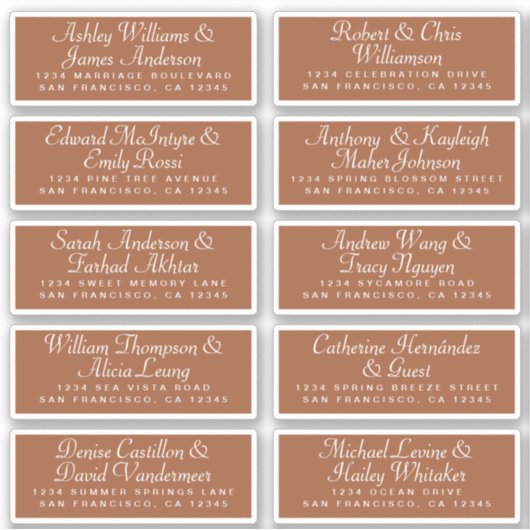 Calligraphy Guest Address Labels ORDER 6" oder 8"! (Vorderseite)