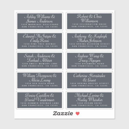 Calligraphy Guest Address Labels ORDER 6" oder 8"! (Blatt)