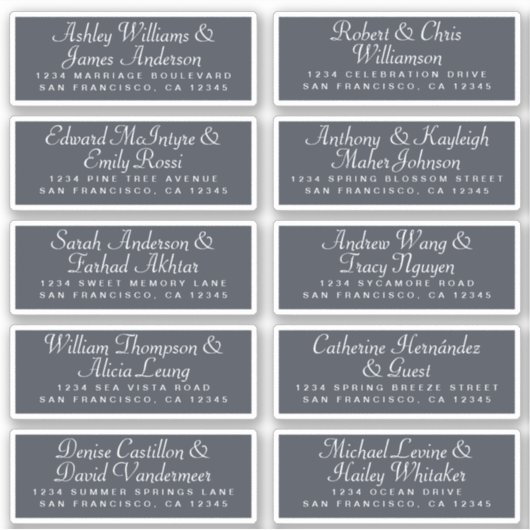 Calligraphy Guest Address Labels ORDER 6" oder 8"! (Vorderseite)