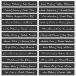 Calligraphy Guest Names Labels Black