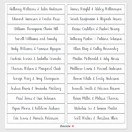 Calligraphy Guest Names Labels White