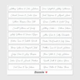 Calligraphy Guest Names Labels White