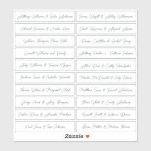 Calligraphy Guest Names Labels White