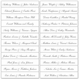 Calligraphy Guest Names Labels White