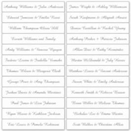 Calligraphy Guest Names Labels White
