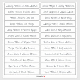 Calligraphy Guest Names Labels White