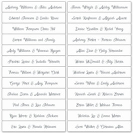 Calligraphy Guest Names Labels White