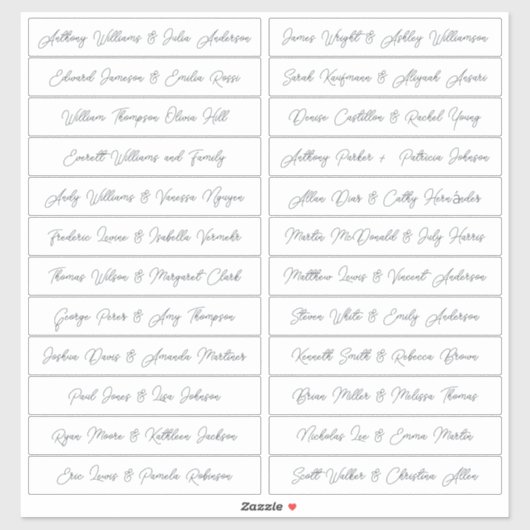 Calligraphy Guest Names Labels White (Blatt)