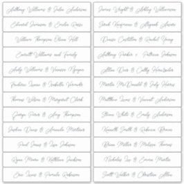 Calligraphy Guest Names Labels White