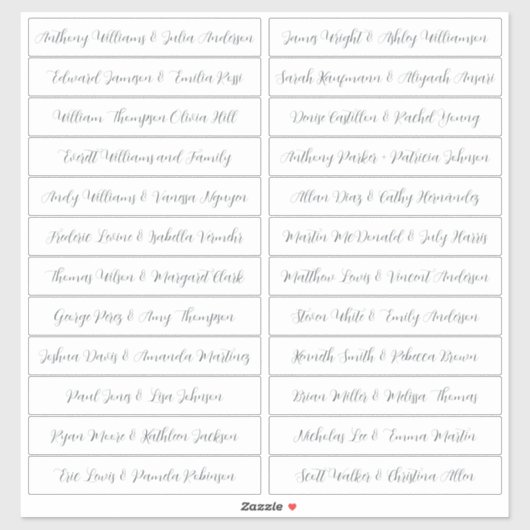Calligraphy Guest Names Labels White (Blatt)