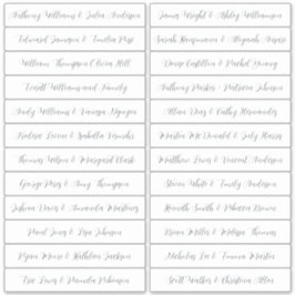 Calligraphy Guest Names Labels White