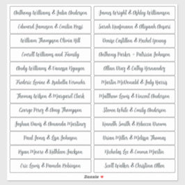 Calligraphy Guest Names Labels White