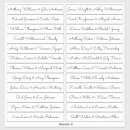 Calligraphy Guest Names Labels White - Sacramento