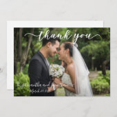 Calligraphy Handwriting Wedding Danke Foto (Vorne/Hinten)