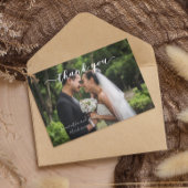 Calligraphy Handwriting Wedding Danke Foto Mitteilungskarte