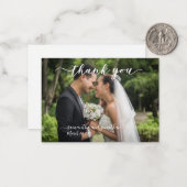 Calligraphy Handwriting Wedding Danke Foto Mitteilungskarte (Vorderseite/Rückseite Beispiel)