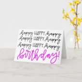 Calligraphy Happy Birthday Card Karte (Gelbe Blume)