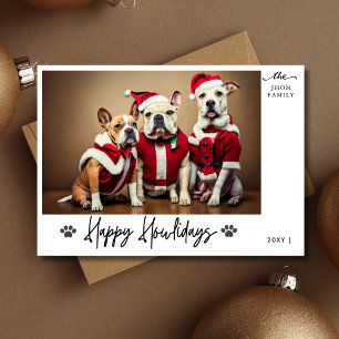Calligraphy Happy Howlidays Funny Pet Hund Foto Feiertagskarte