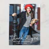 Calligraphy Heart Abschluss Danke Foto Postkarte (Vorderseite)