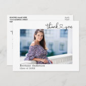 Calligraphy Heart Abschluss Foto Vielen Dank Postkarte (Vorne/Hinten)