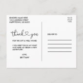Calligraphy Heart Abschluss Foto Vielen Dank Postkarte (Rückseite)