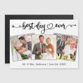 Calligraphy Heart Best Day Ever Foto Magnet Card (Vorne/Hinten)