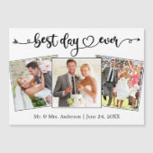 Calligraphy Heart Best Day Ever Foto Magnet Card (Vorderseite)