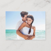 Calligraphy Heart Foto Hochzeit Aquamarine QR-UAWG Begleitkarte (Rückseite)