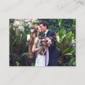 Calligraphy Heart Foto Hochzeit Lila QR-UAWG Begleitkarte (Rückseite)