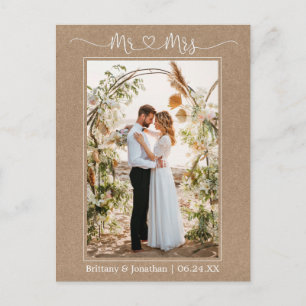 Calligraphy Heart Foto Kraft Vielen Dank Postkarte