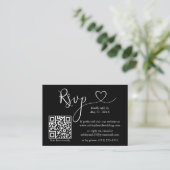 Calligraphy Heart Foto QR UAWG Wedding Begleitkarte (Stehend Vorderseite)