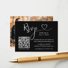 Calligraphy Heart Foto QR UAWG Wedding Begleitkarte